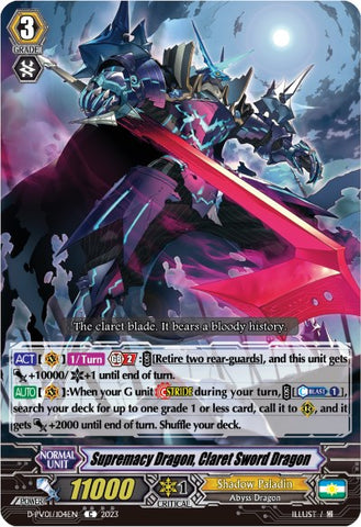 Supremacy Dragon, Claret Sword Dragon Revolt (D-PV01/104EN) [History Collection]