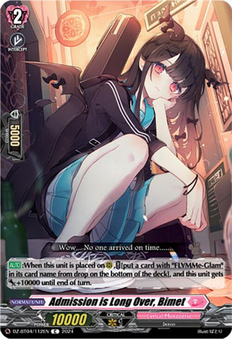 Admission is Long Over, Bimet (DZ-BT04/112EN) [Destined Showdown]