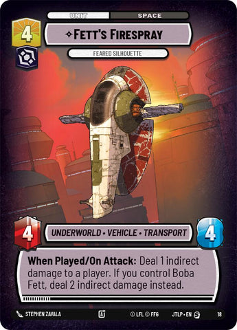Fett's Firespray - Feared Silhouette (18) [Jump to Lightspeed: Weekly Play]