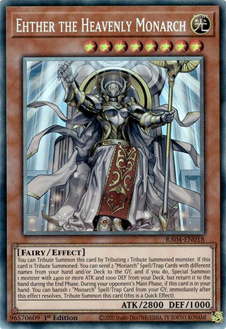 Ehther the Heavenly Monarch [RA04-EN018] Prismatic Collector's Rare