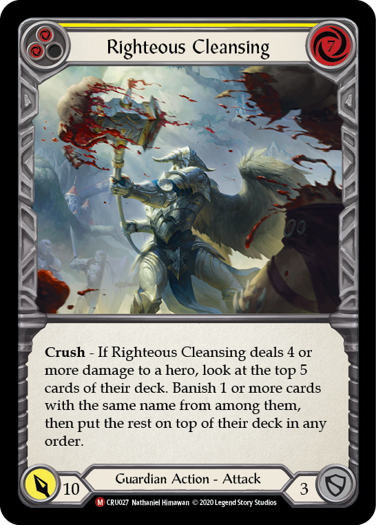Righteous Cleansing [CRU027] (Crucible of War)  1st Edition Normal