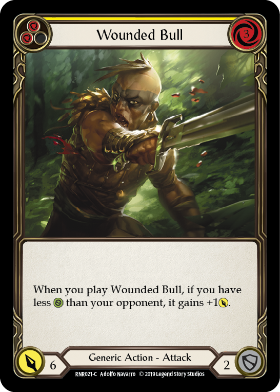 Wounded Bull (Yellow) [RNR021-C] (Rhinar Hero Deck)  1st Edition Normal