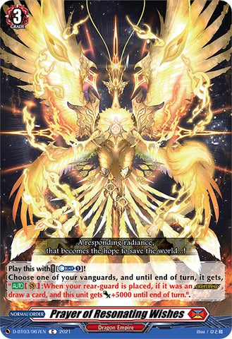Prayer of Resonating Wishes (D-BT03/067EN) [Advance of Intertwined Stars]